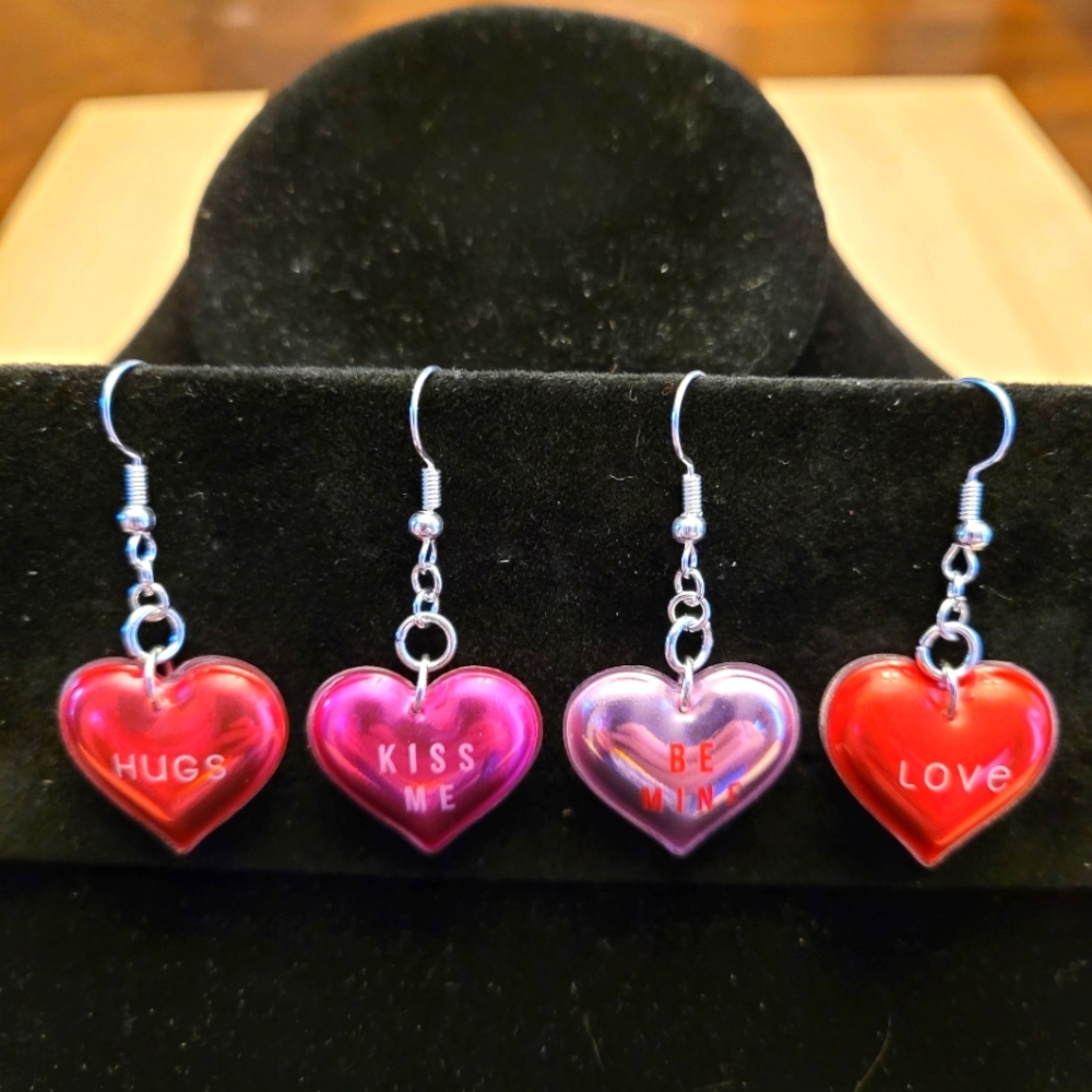 Bubble Heart Valentine Earrings